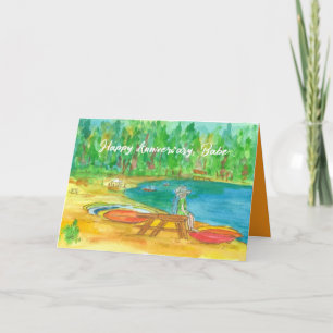 Carte Joyeux anniversaire Babe Lake Tahoe Beach Kayaks