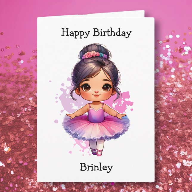 Carte Joyeux anniversaire Ballerina Coloring Page Girl's (Créateur téléchargé)