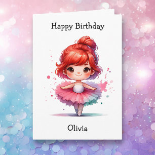 Carte Joyeux anniversaire Ballerina Coloring Page Girl's