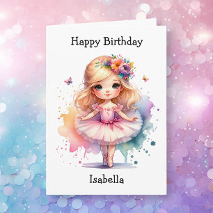 Carte Joyeux anniversaire Ballerina Coloring Page Girl's