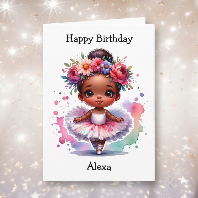 Carte Joyeux anniversaire Ballerina Coloring Page Girl's (Créateur téléchargé)
