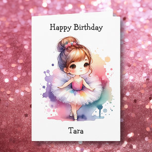 Carte Joyeux anniversaire Ballerina Coloring Page Girl's