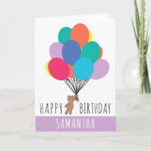 Joyeux Anniversaire Ballons colorés Nom de l'ours