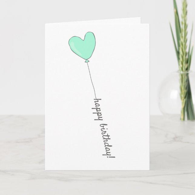 Carte Joyeux Anniversaire - Ballons en forme de coeur Tu (Devant)