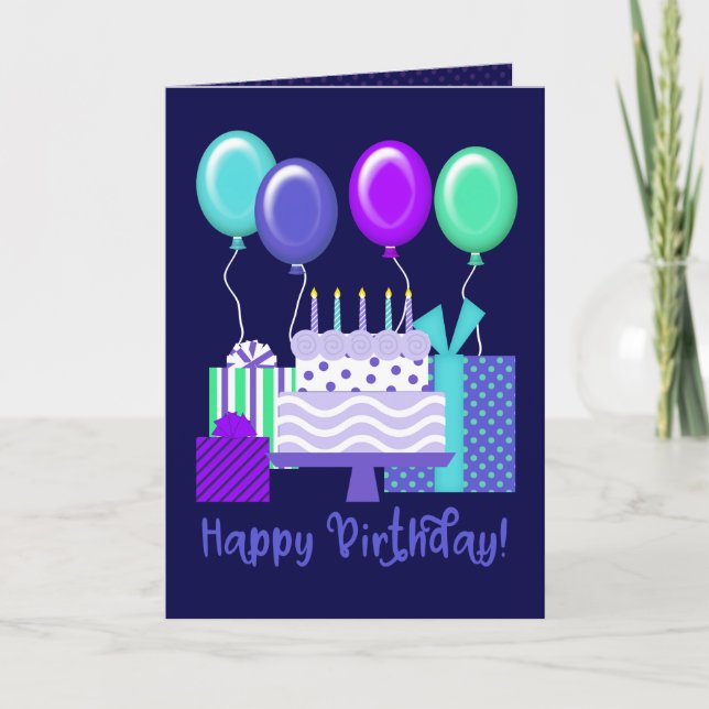 Carte Joyeux anniversaire ! | Ballons, présentoirs et gâ (Devant)