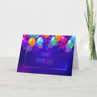 Carte Joyeux anniversaire - Ballons vibrants
