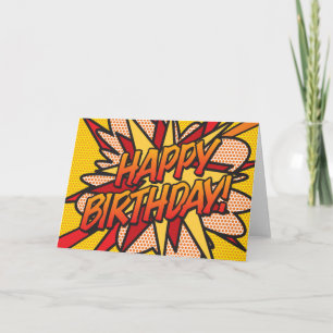 Carte Joyeux Anniversaire Bande Dessinée Pop Art