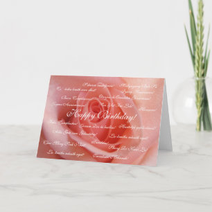 Carte Joyeux anniversaire - beaucoup de langues
