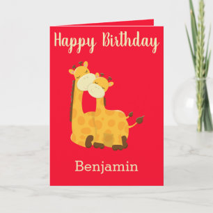 Carte Joyeux Anniversaire Bébé Girafe Mignon
