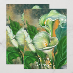 Carte Joyeux anniversaire - Belle Fleur Calla Lily