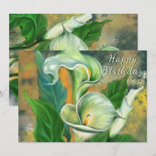 Carte Joyeux anniversaire - Belle Fleur Calla Lily -