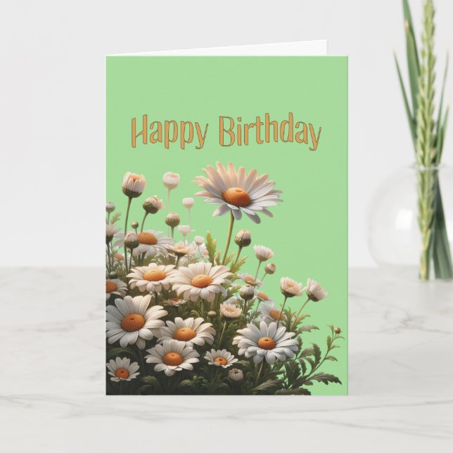 Carte Joyeux Anniversaire Belles Marguerites (Devant)