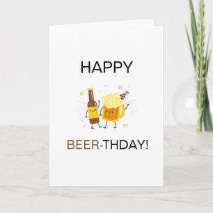 Carte Joyeux anniversaire bières amoureux jeu drôle