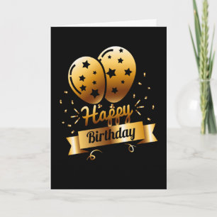Carte Joyeux anniversaire - Black & Gold 1