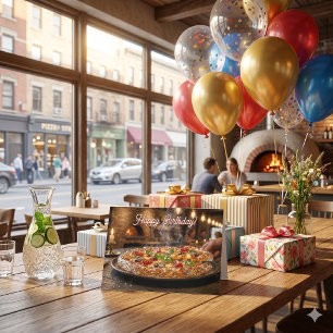 Carte Joyeux Anniversaire Blagues drôles de pizza