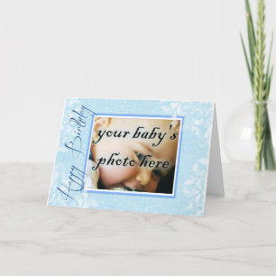 Carte Joyeux Anniversaire Bleu Cadre photo Bleu