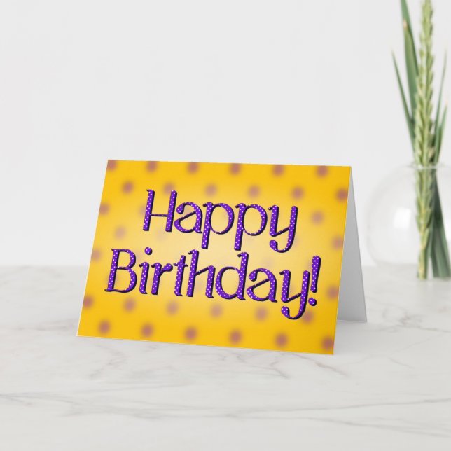 Carte Joyeux Anniversaire Bleu Polka Point Texte Bkgrd J (Devant)