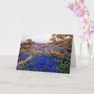 Carte Joyeux anniversaire, Bluebonnets à Twilight,