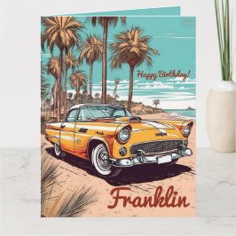 Carte Joyeux anniversaire Boomer Classic Car Anniversair