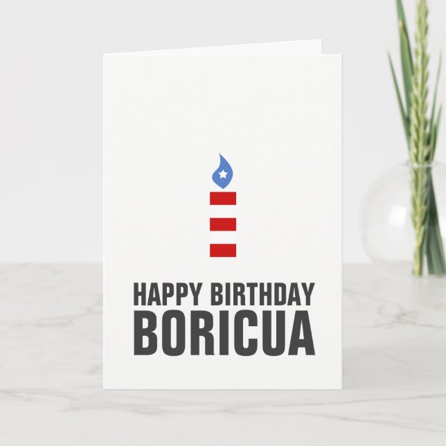 Carte Joyeux anniversaire Boricua, Porto Rico (Devant)