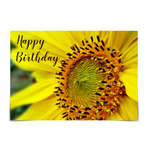 Carte "Joyeux anniversaire" Bright Yellow Sunflower Card
