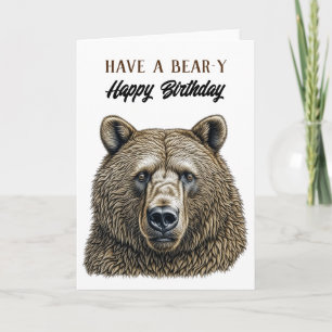Carte Joyeux anniversaire Brown Ours thème