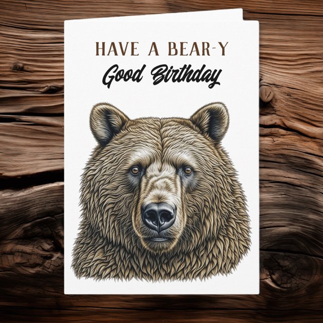 Carte Joyeux anniversaire Brown Ours thème (Créateur téléchargé)