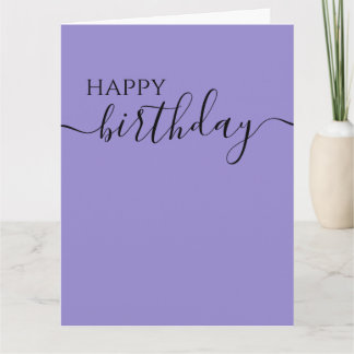 Carte Joyeux Anniversaire Calligraphie Minimaliste Perso