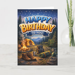 Carte Joyeux Anniversaire - camping