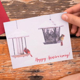 Carte Joyeux Anniversaire Cardinaux Oiseaux