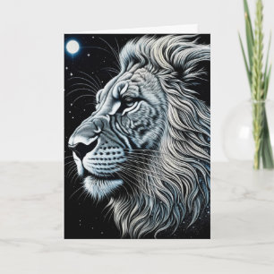 Carte Joyeux anniversaire Céleste Lion Ai Art