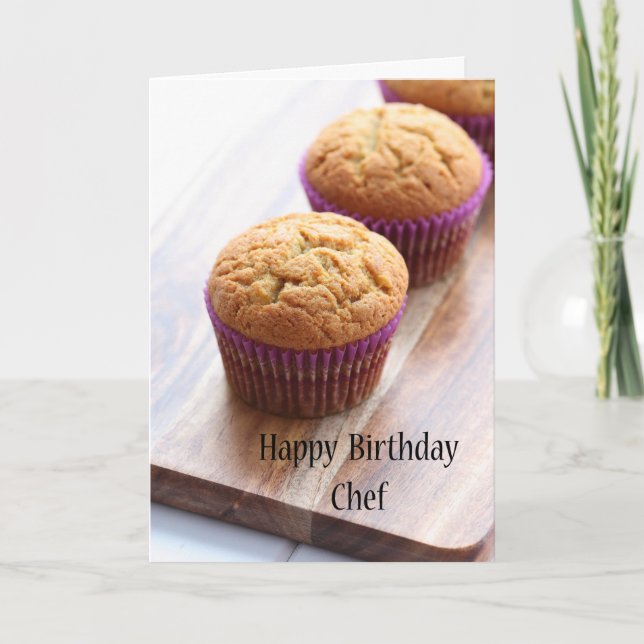 Carte Joyeux anniversaire Chef - cupcake (Devant)