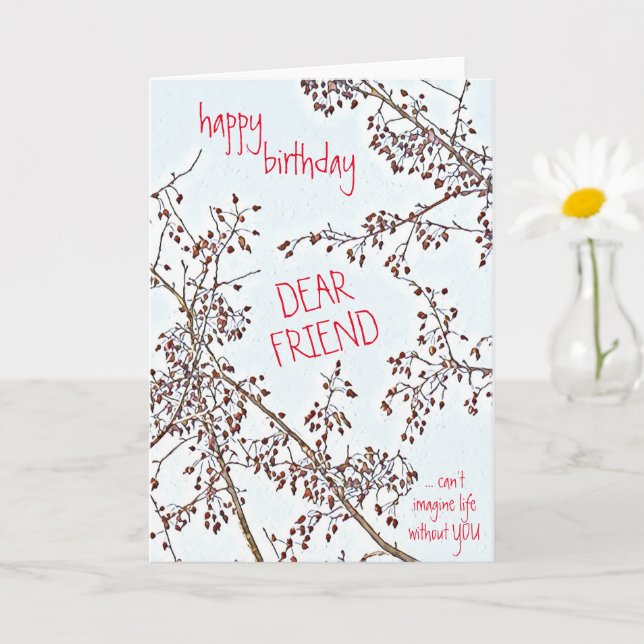 Carte Joyeux anniversaire-Cher ami Crabe d'hiver Pomme (Petite plante)