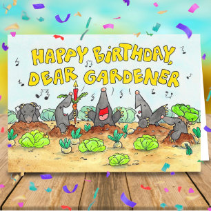 Carte Joyeux anniversaire, Cher Gardener salue