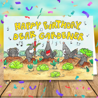 Carte Joyeux Anniversaire, Cher Jardinier formule de vœu