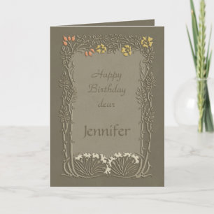Carte Joyeux anniversaire cher Jennifer CC0037 Art Nouve