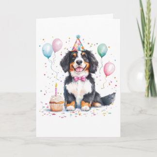 Carte Joyeux Anniversaire Chien de Montagne Bernois