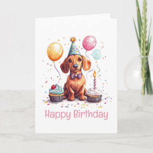 Carte Joyeux Anniversaire Chien Teckel