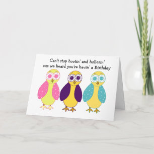 Carte Joyeux Anniversaire Chouette Mignonne