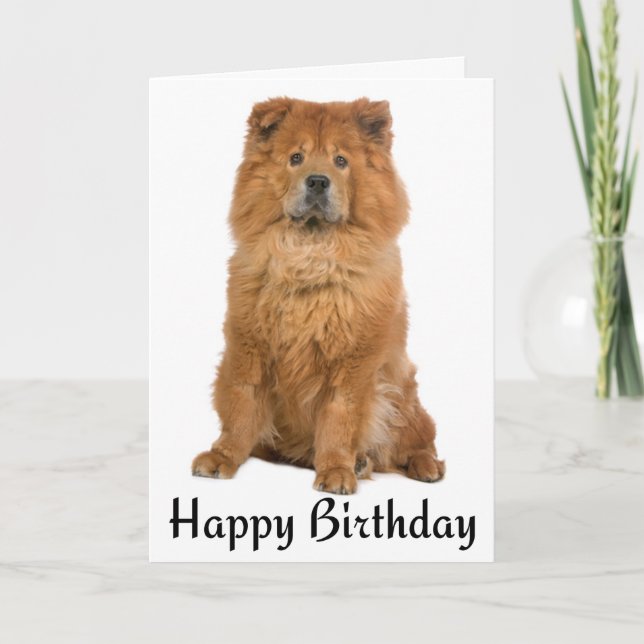 Carte Joyeux Anniversaire Chow Chow Chien Chien Chien Ch (Devant)
