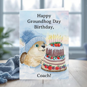 Carte Joyeux anniversaire Coach Groundhog Day