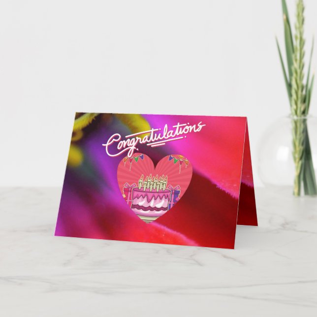 Carte Joyeux Anniversaire Coeur (Devant)
