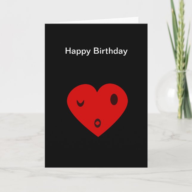Carte Joyeux Anniversaire Coeur (Devant)