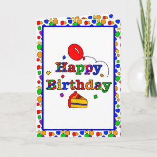 Carte Joyeux anniversaire coloré