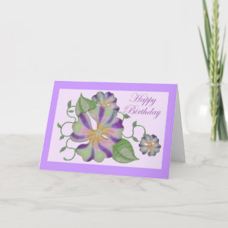 Carte joyeux anniversaire coloré multi de fleur