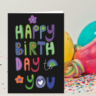 Carte Joyeux Anniversaire Coloré Pour Vous