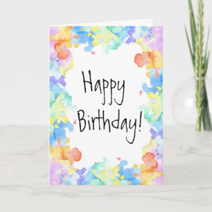 Carte Joyeux anniversaire coloré Tie Dye Cool amusant