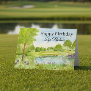 Carte Joyeux Anniversaire Compagnon de Vie Parc de Golf