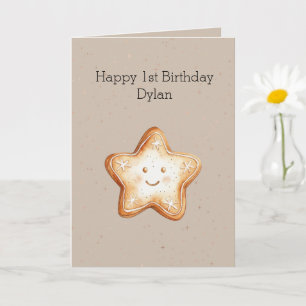 Carte Joyeux Anniversaire Cookie Pain d'épice Étoile 