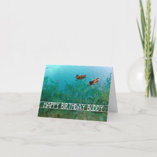 Carte joyeux anniversaire copain (deux canards)